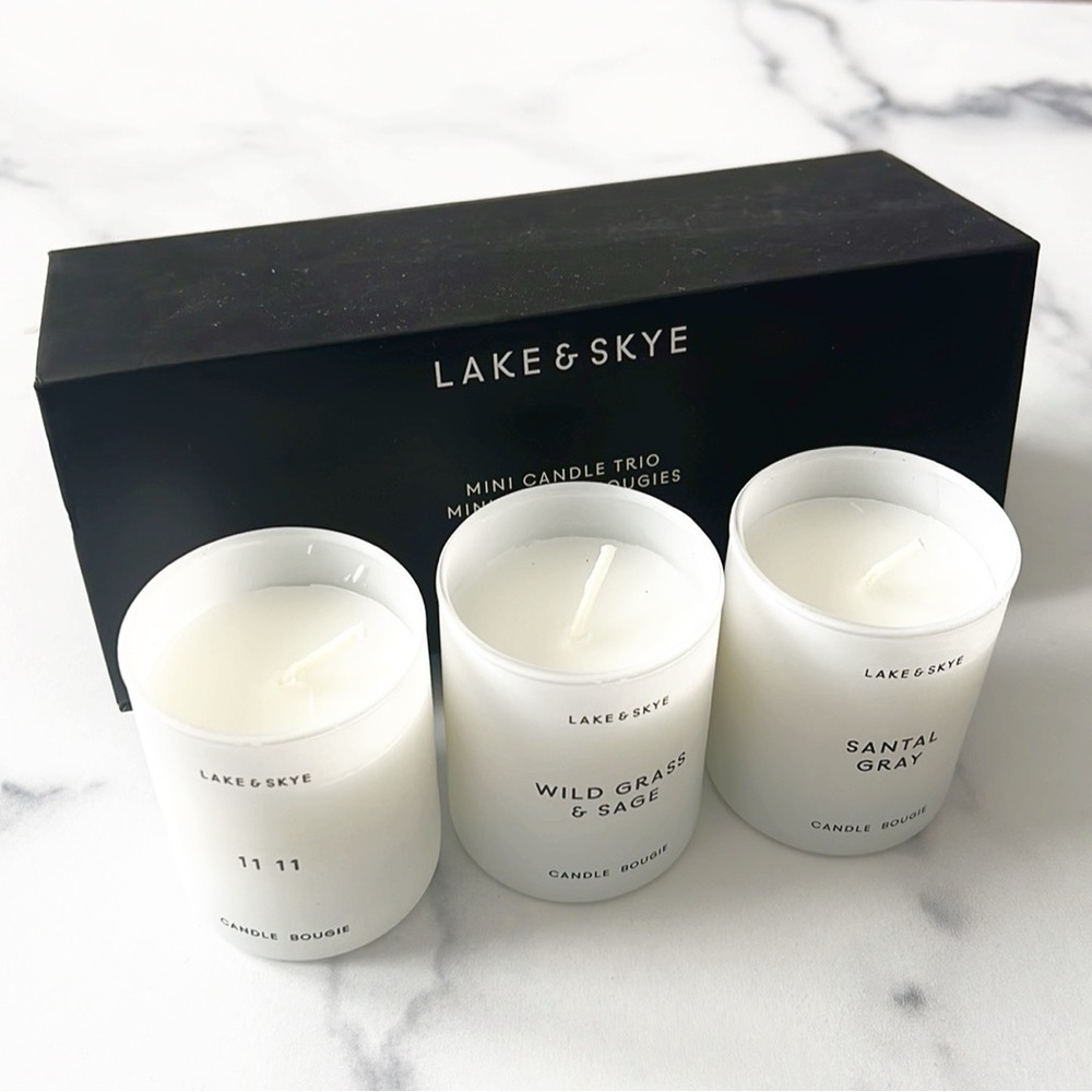 Lake & Skye Mini Candle Trio, Limited Edition, Gift Set New in Box